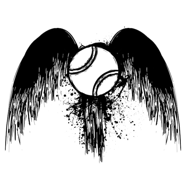 Grunge tennis with wings