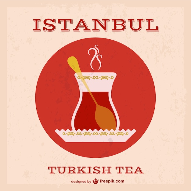 Grunge turkish tea vector