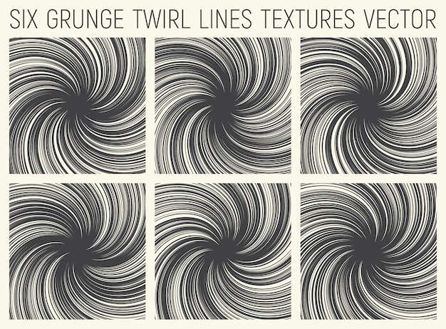 Grunge Twirl Lines Textures Vector Set