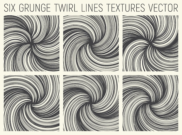 Grunge Twirl Lines Textures Vector