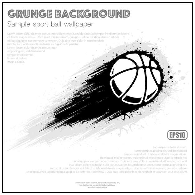 Grunge white basketball splash moving