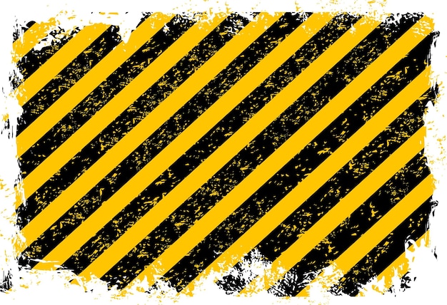 Grunge yellow black stripes industrial background