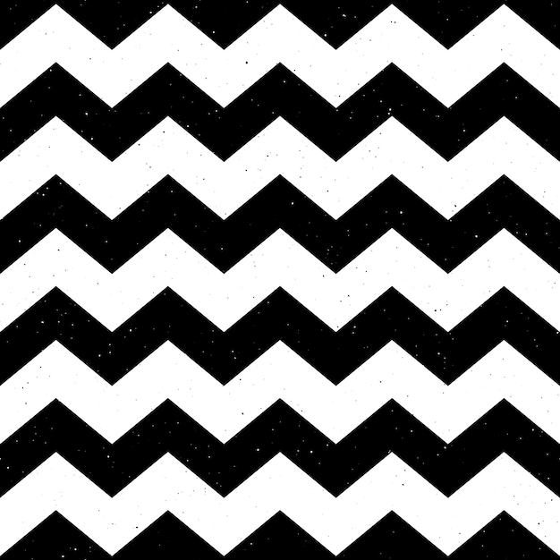 Grunge zigzag seamless pattern. Black and White chevron fabric texture. Abstract zig zag background.