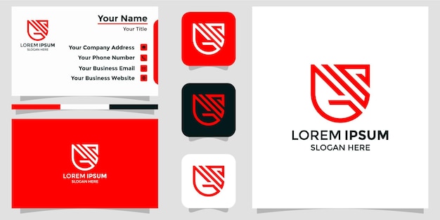 GS letter logo and branding card