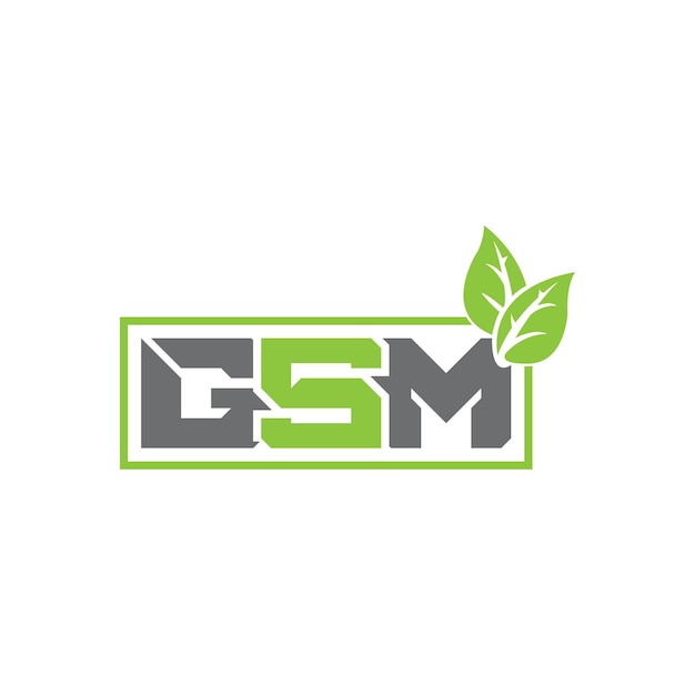 GSM Leaf Health Letter Logo Design Vector Illustration.