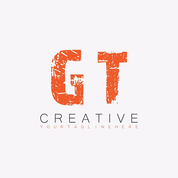 Vector gt initial monogram logo with letter creative design