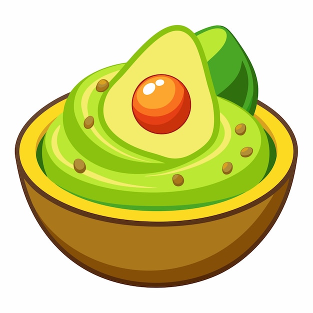 Vector guacamole mexican food clipart cartoon style vector illustration