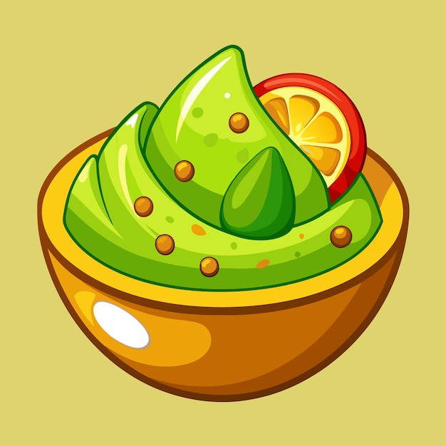 Vector guacamole mexican food clipart cartoon style vector illustration