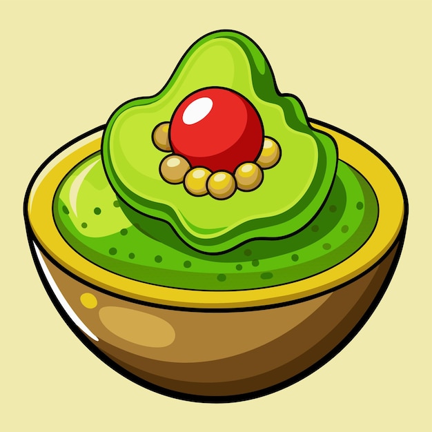 Guacamole Mexican food clipart cartoon style vector illustration