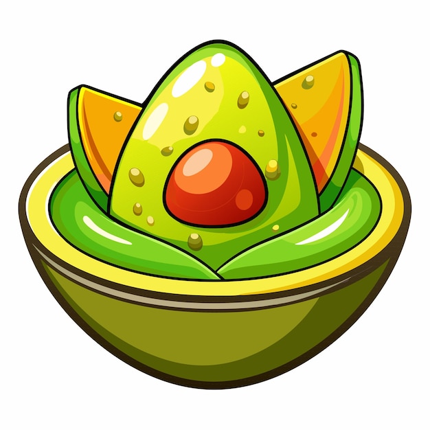 Guacamole Mexican food clipart cartoon style vector illustration