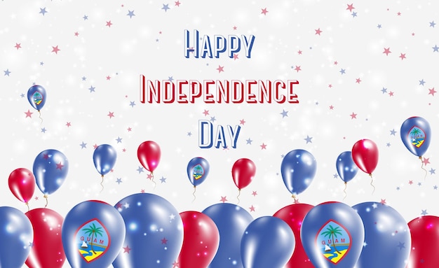 Guam Independence Day Patriotic Design. Balloons in Guamanian National Colors. Happy Independence Day Vector Greeting Card.