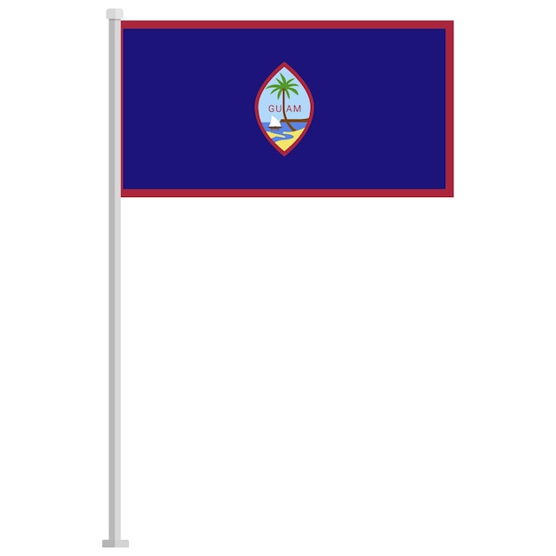 Guam national flag pole icon isolated on white background