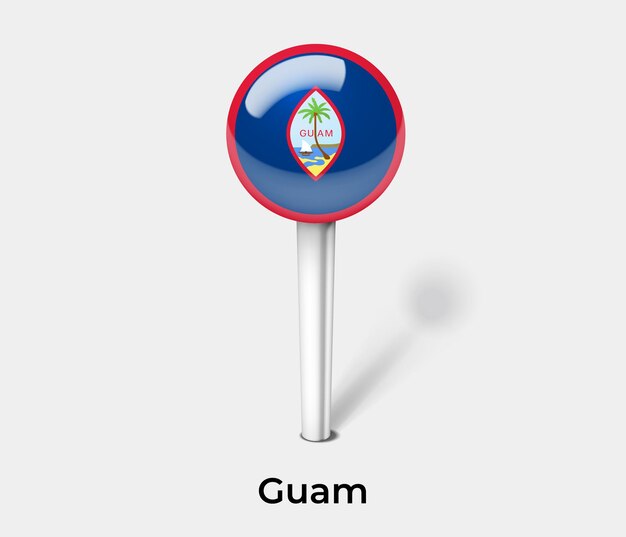 Guam push pin for map vector illustration