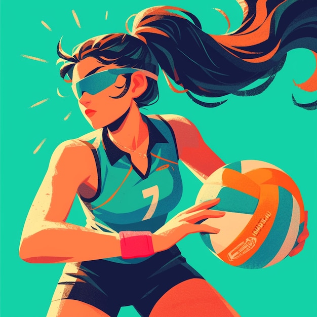 A Guamanian woman is playing volleyball