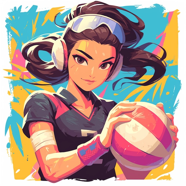 A Guamanian woman is playing volleyball