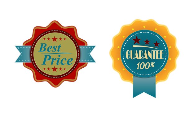 Vector guarantee satisfaction 100 percent retro badge