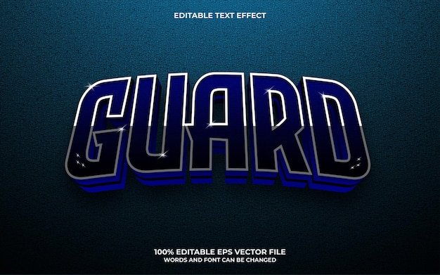 Guard 3d editable text effect