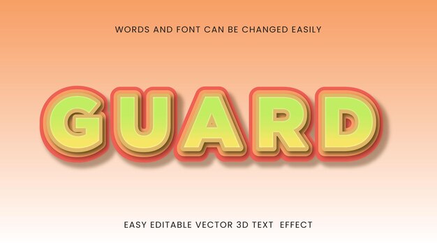 Guard 3d text style design