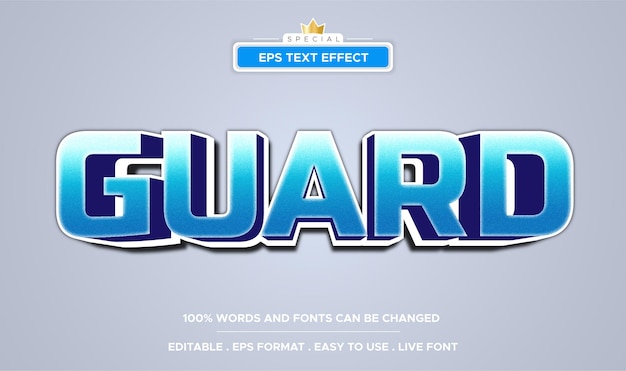 Guard text effect editable