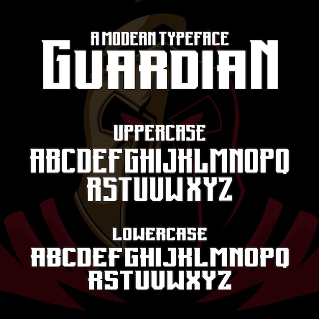 Guardian a modern sporty typography alphabet font design