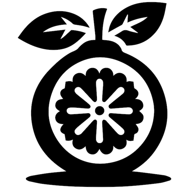 Vector guava fruit silhouette vector illustration eps file