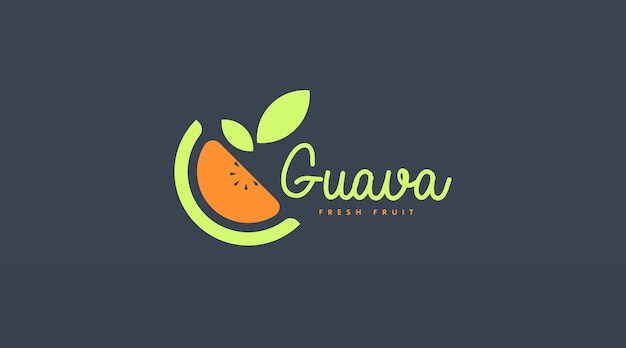 Guava Logo Design Concept Vector. Fresh Guava Fruit Logo Design Template for Business in Fruit Trading and Fruit Drink Shop