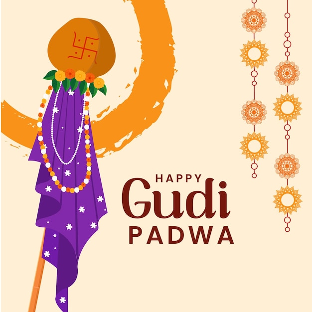 Gudi Padwa Festival Background Image Design Art Stock