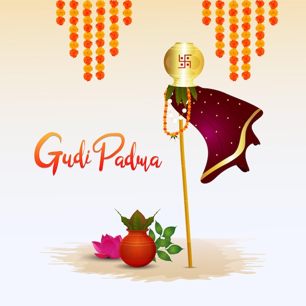 Gudi padwa greeting card