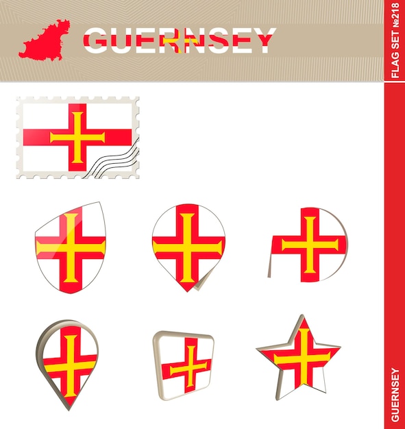 Guernsey Flag Set Flag Set 218 Vector