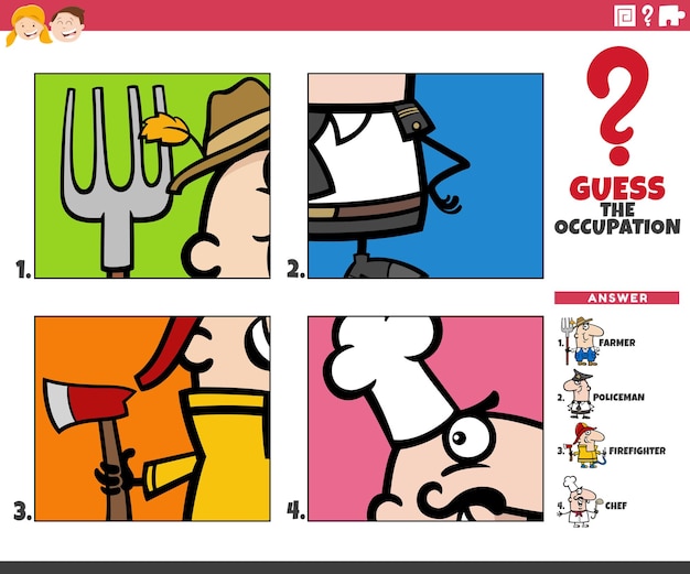 Guess the occupation cartoon educational game for children