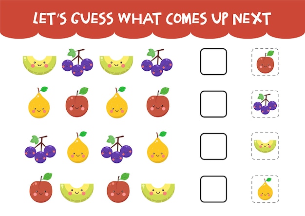 Guess what comes up next game with cute colorful fruits