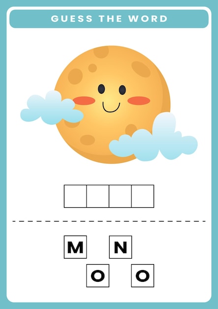 Guess the word worksheet for kids