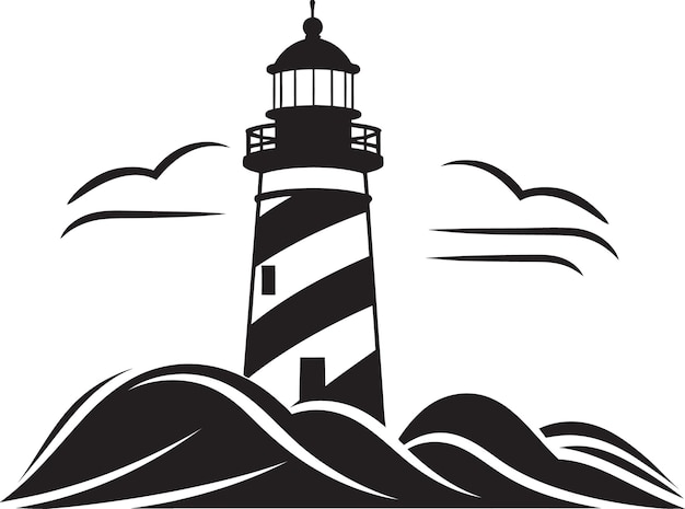 Guiding Light Elegance Vector Icon for Lighthouse Harbor Sentinel Majesty Coastal Lighthouse Logo