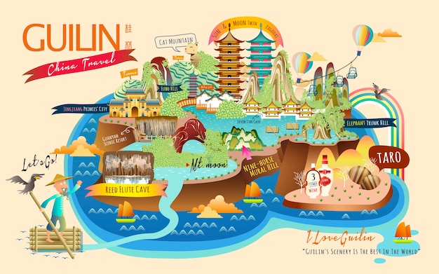 Guilin travel collections of famous attractions and specialties