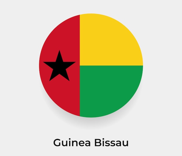 Guinea Bissau flag bubble circle round shape icon vector illustration