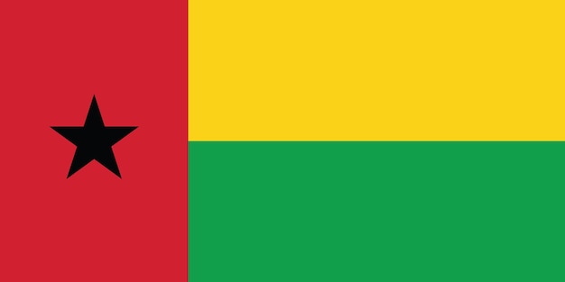 Vector guinea bissau flag official colors and proportion vector illustration