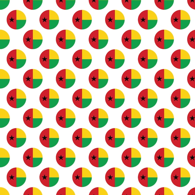 Guinea Bissau flag pattern in circle shape