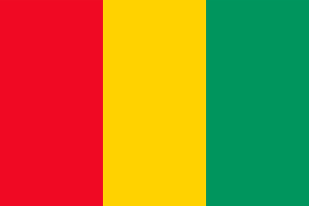 Guinea flag official colors and proportion Vector illustration