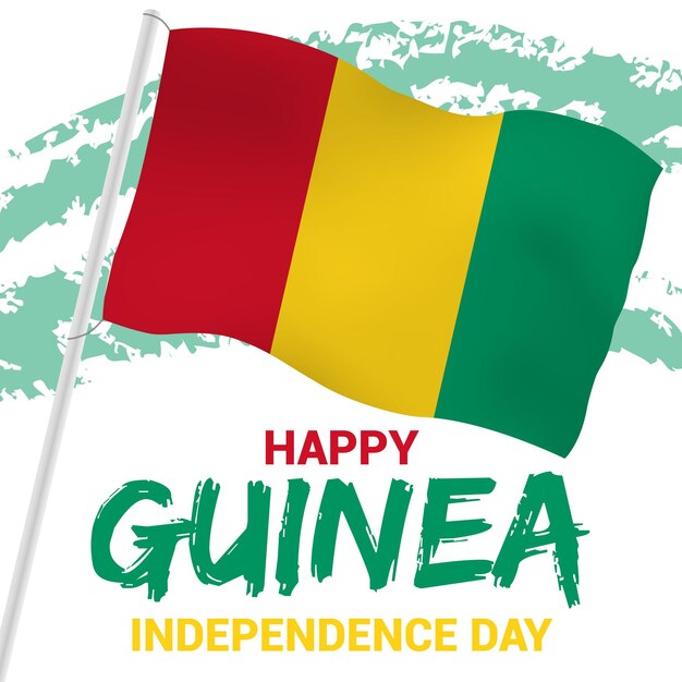 Vector guinea independence day october banner celebration