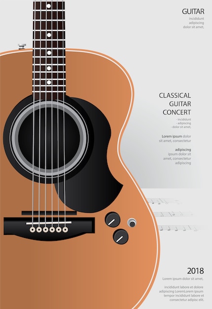 Guitar Concert Poster Background Template Illustration