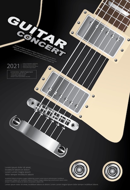 Guitar Concert Poster Template Illustration