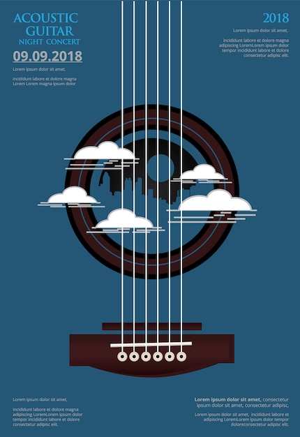 Vector guitar concert poster