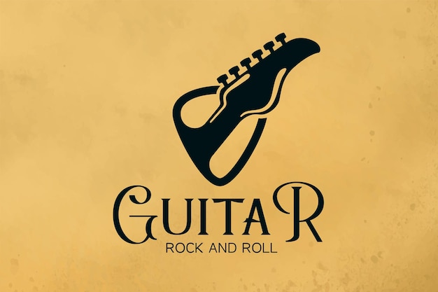 Guitar, guitar pick logo designs