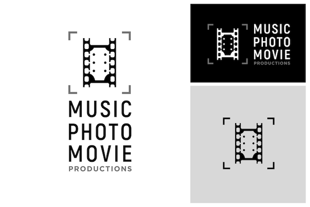 Guitar Headstock Film Stripes Camera Focus Lens Frame for Movie Cinema Photo Photography Music Logo