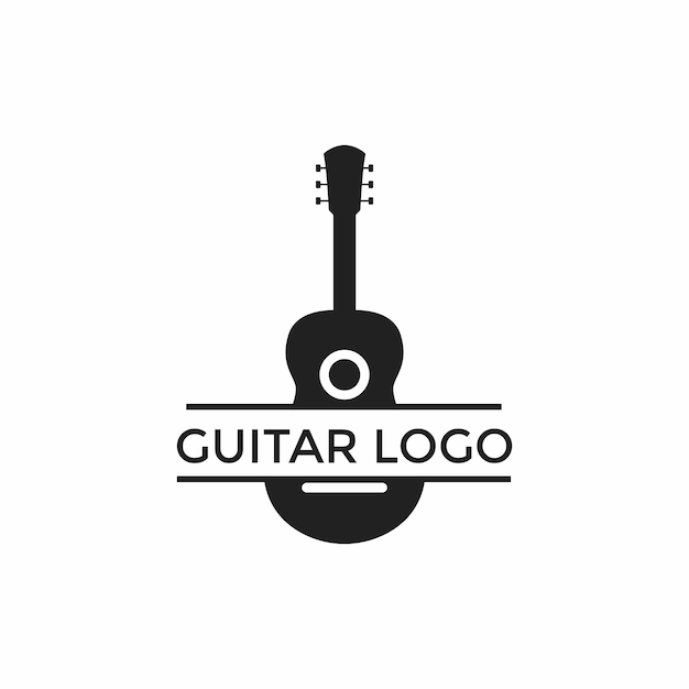 Guitar instrument simple logo design inspiration