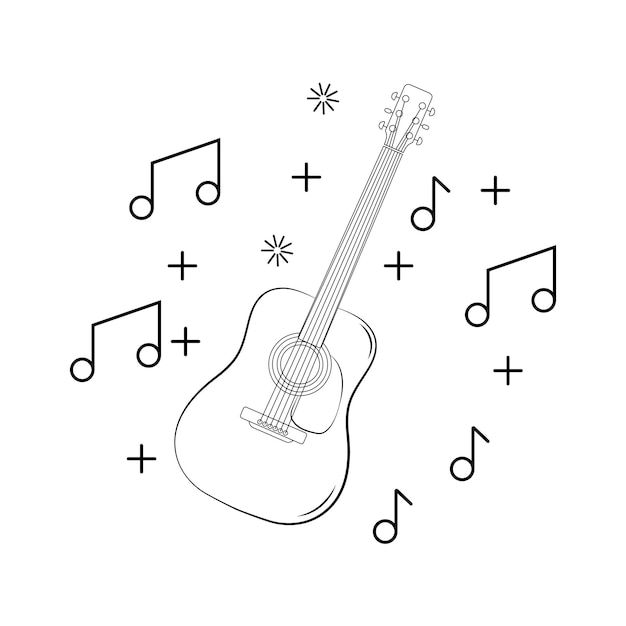 Guitar line art