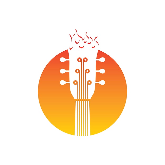 Guitar logo design icon and symbol vector