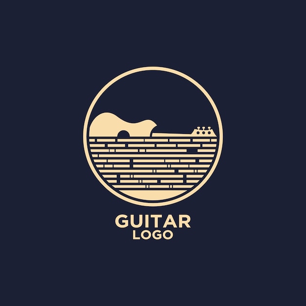 Guitar logo design vector