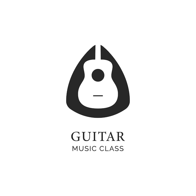 Guitar Logo Symbol Body Guitar and Pick Guitar