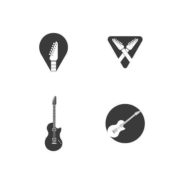 Guitar logo vector template illustration design